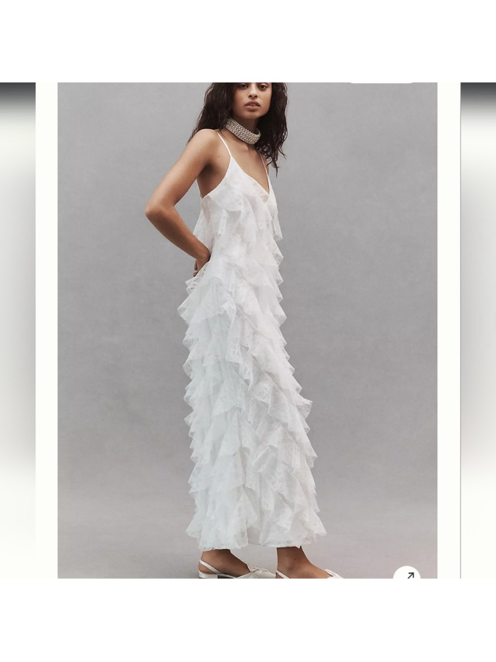 BHLDN Jia Ruffle Gown White Size 6